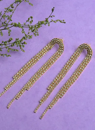 Gold Plated Stone Drop Earring