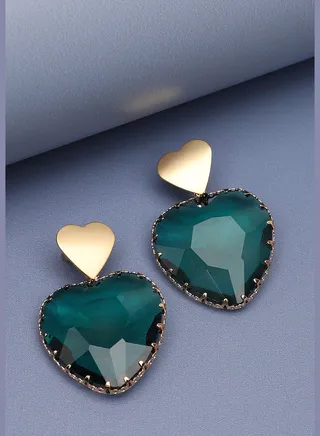 Gold Plated Party Designer Stone Drop Earring For Women