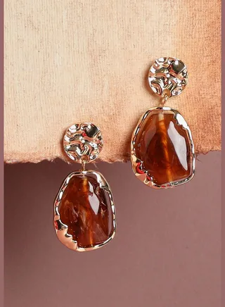 Gold Plated Designer Stone Drop Earring