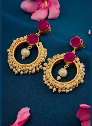Gold Plated Stylish Drop Earrings