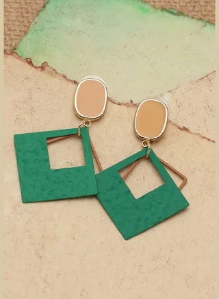Gold Plated Party Designer Stone Drop Earring For Women