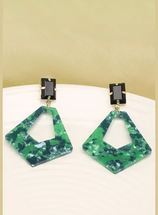Gold Plated Party Designer Stone Drop Earring For Women