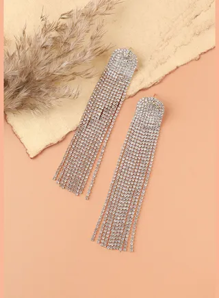 Silver Plated Designer Stone Party Drop Earring For Women