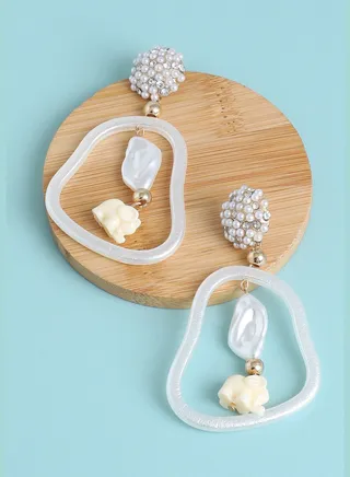 Gold Plated Pearls Party Drop Earring For Women