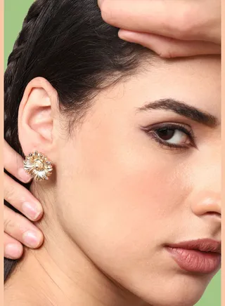 Gold Plated Casual Designer Stud For Women