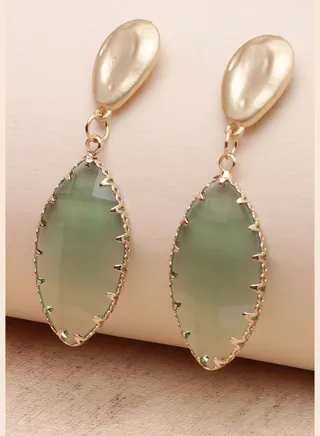 Gold Plated Party Designer Stone Drop Earring For Women