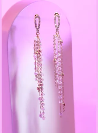 Gold Plated Pearls Party Drop Earring For Women