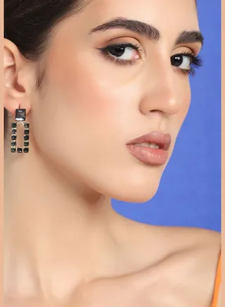 Gold Plated Party Designer Stone Drop Earring For Women