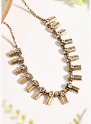 Gold Plated Designer Stone Party Necklace For Women