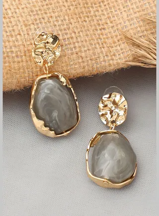 Gold Plated Party Designer Stone Drop Earring For Women