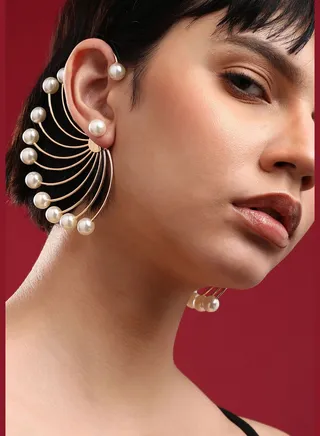 Gold Plated Designer Western Wear Ear Cuff For Women