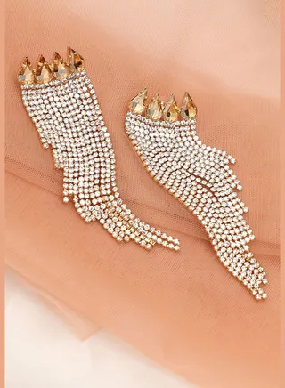 Gold Plated Party Designer Stone Drop Earring For Women