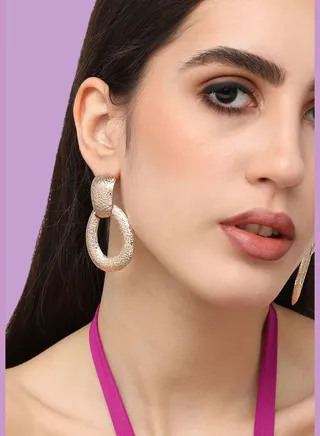 Gold Plated Designer Stone Casual Stud For Women
