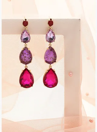 Gold Plated Designer Stone Drop Earring