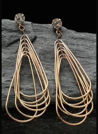 Gold Plated Party Designer Stone Drop Earring For Women