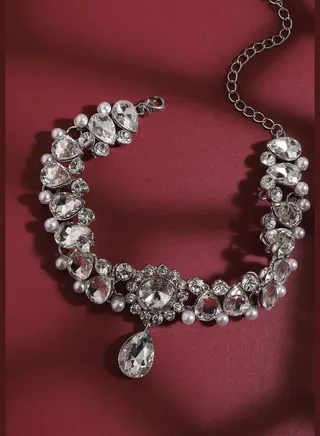 Silver Plated Designer Western Wear Choker Necklace For Women