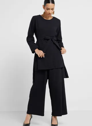 Belted Tunic And Pant Set