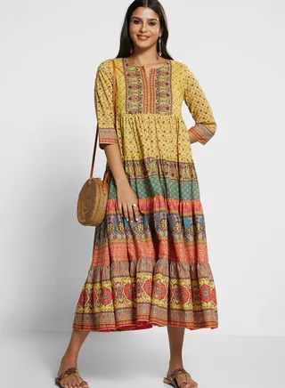 Printed Tiered Dress