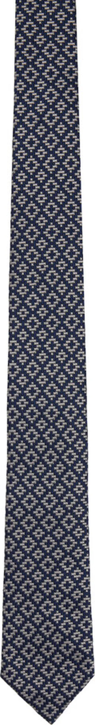 ZEGNA Navy & Gray Jacquard Tie
