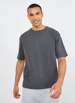 Oversized Panel Detail Terry T-shirt