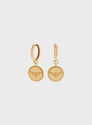 Sterling Silver Hoops & Brass Charms Earrings