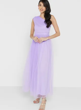 One Shoulder Tulle Dress