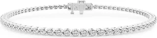 Build Your Own Collection Platinum & Round Lab Grown Diamond Three Prong Tennis Bracelet