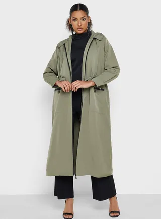 Pocket Detail Longline Coat