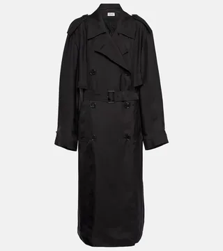 Satin trench coat