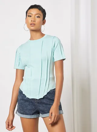 Corset Seam Detailed T-Shirt
