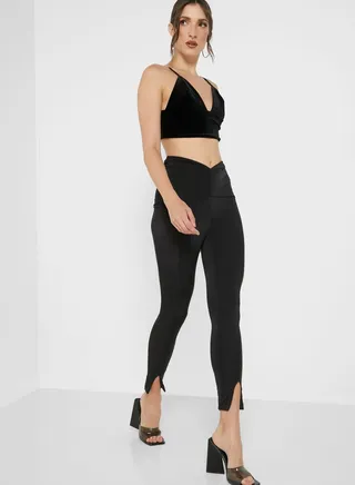 High  Waist Split Hem Pants