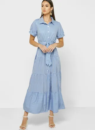 Tiered Shirt Dress