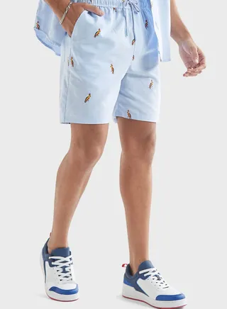 Floral Print  Drawstring Shorts