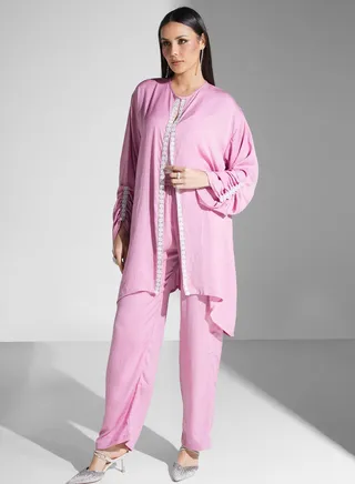 Ruched Detail Shirt & Pant Set