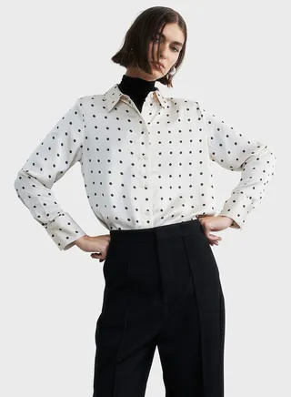 Printed Button Detail Shirt