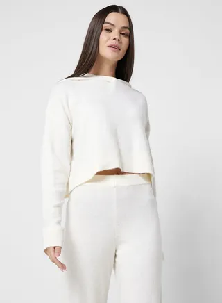 Knitted Crop Hoodie