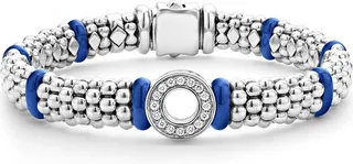 Blue Caviar Diamond & Ceramic Station Bracelet