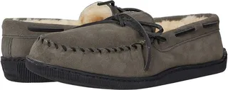 Minnetonka Sheepskin Hardsole Moc (Grey) Men's Slippers