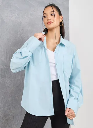 Oversized Pocket Detail Drop Shoulder Shirt