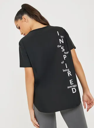 Inspired Back Slogan Loose Fit Yoga Top