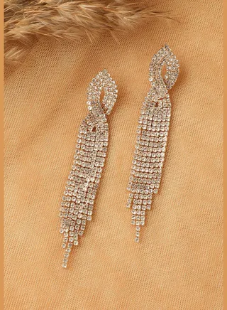 Silver Plated Designer Stone Party Drop Earring For Women