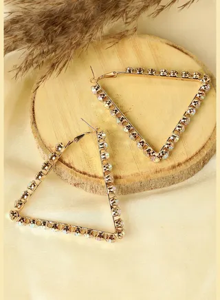 Gold Plated Designer Stone Party Wear Drop Earring For Women