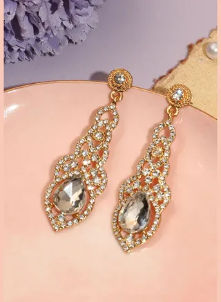 Silver Plated Designer Stone Party Drop Earring For Women