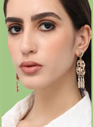 Gold Plated Designer Party Drop Earring For Women