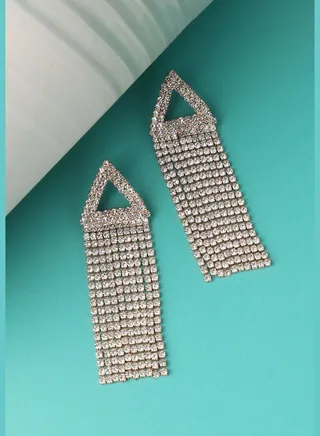 Gold Plated Designer Stone Party Drop Earring For Women
