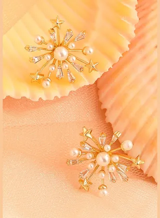 Gold Plated Party Designer Stone Drop Earring For Women