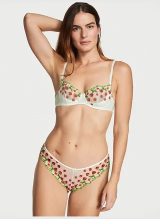 Strawberry Embroidery Brazilian Panty