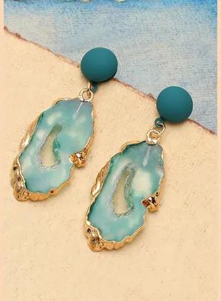 Gold Plated Party Designer Stone Drop Earring For Women