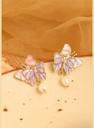 Gold Plated Party Pearls Drop Earring For Women