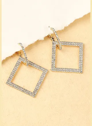Gold Plated Party Designer Stone Drop Earring For Women
